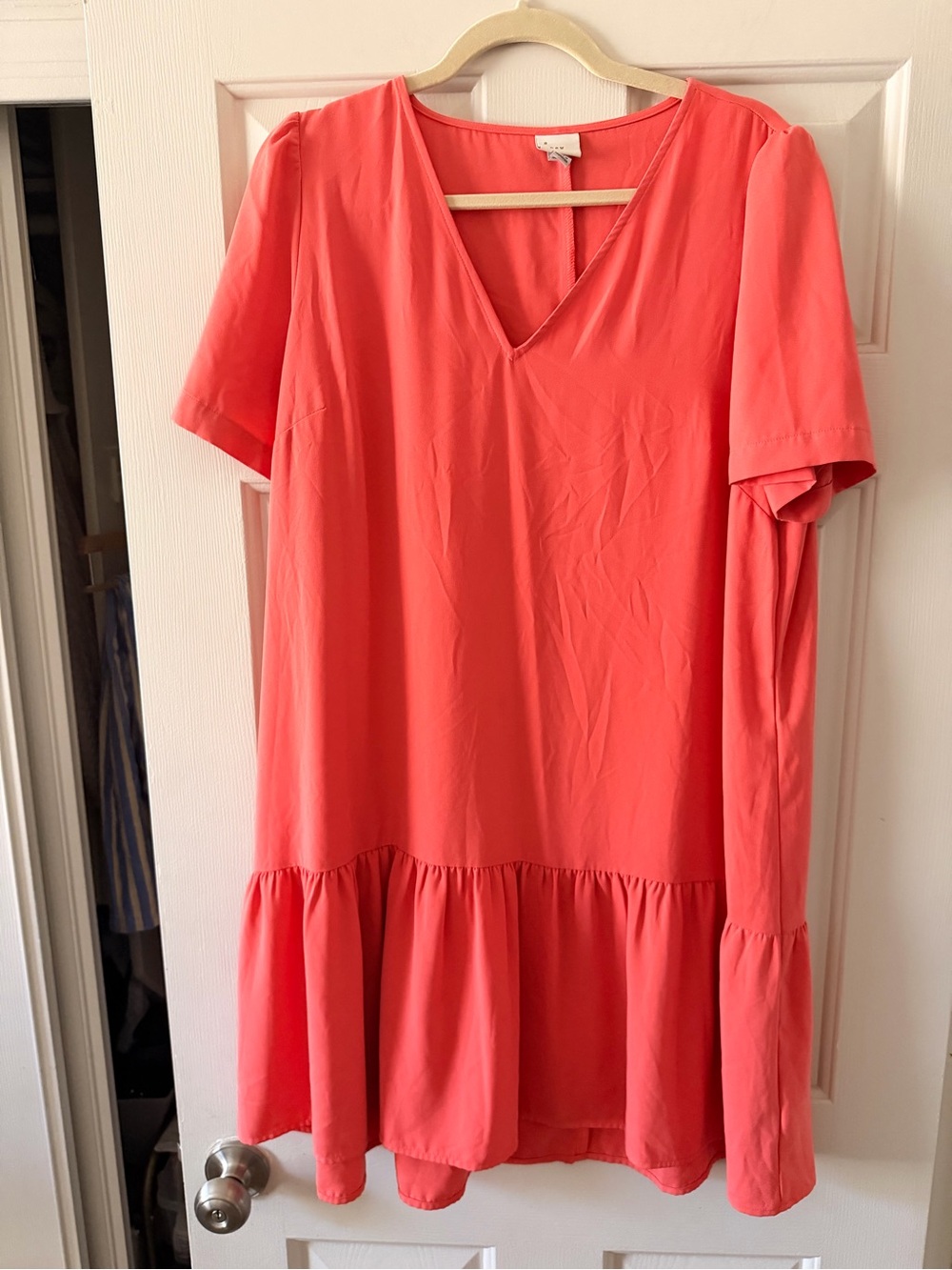 a new day Coral Pink V-Neck Mini Dress